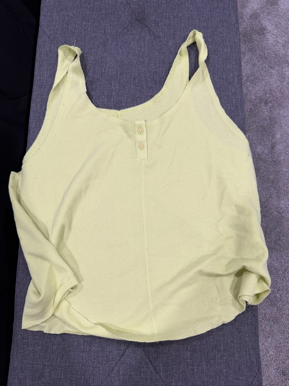 Light Yellow Ribbed Nike Tank Top - Women